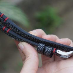 Black Stingray Watch Strap Double Pearls