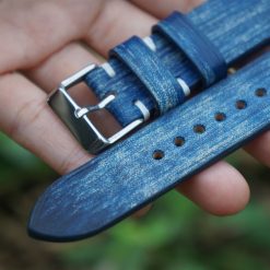 Blue Patina Leather Watch Strap