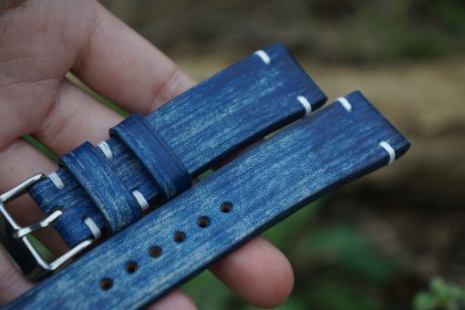 Blue Patina Leather Watch Strap