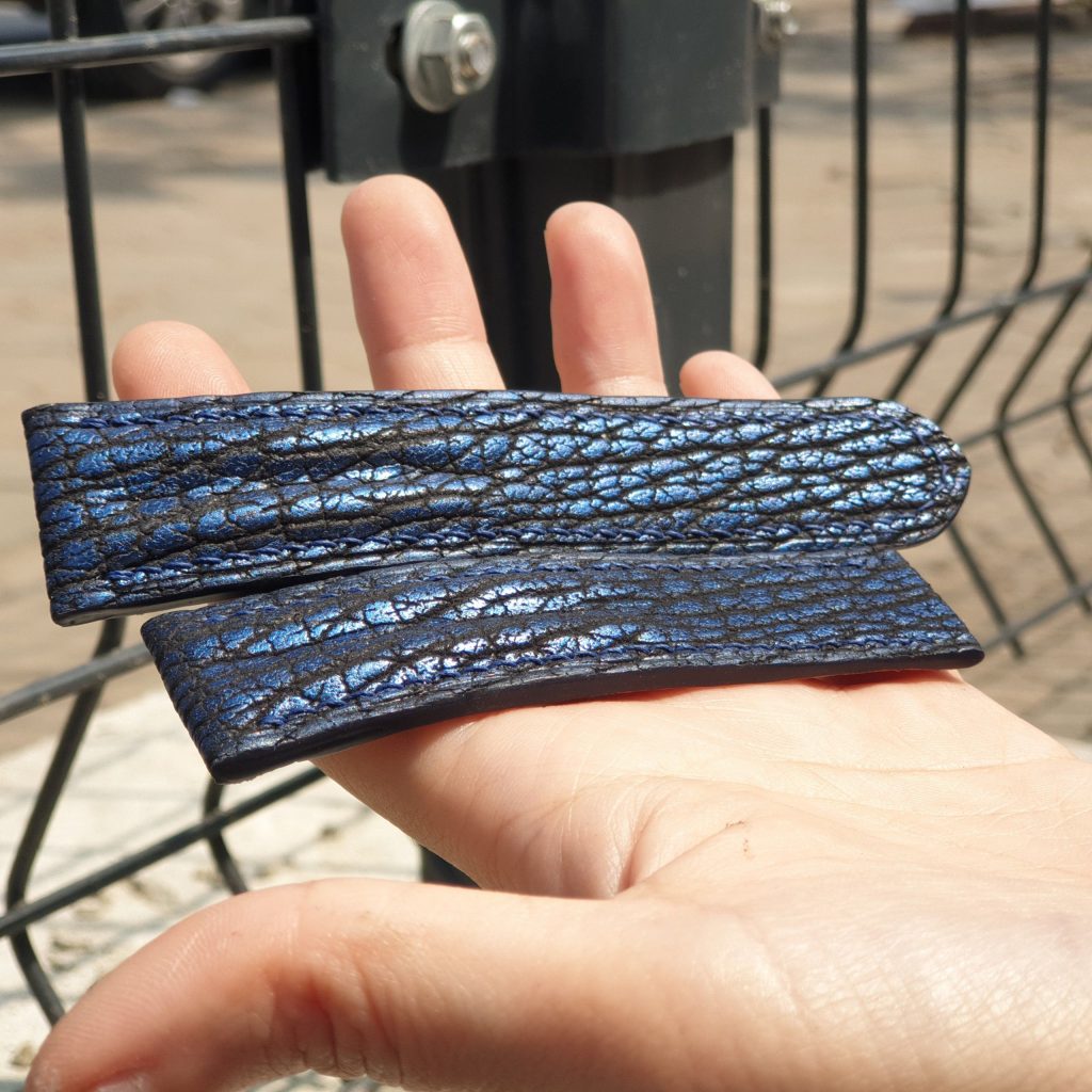 Shark leather watch strap for clasp buckle