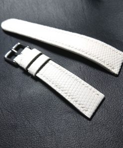 White lizard leather watch strap