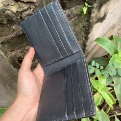 Bifold wallet - Red Ostrich leg leather bifold wallet