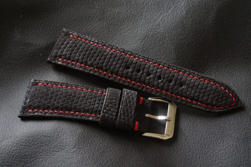 Black Nubuck Lizard Leather Watch Strap