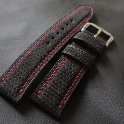 Black Nubuck Lizard Leather Watch Strap