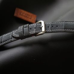 Grey Nubuck Alligator Leather Watch Strap