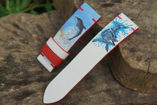 Bespoke Hand Painted Leather Watch Strap