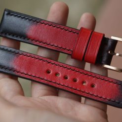 Handmade Red Patina Leather Watch Strap