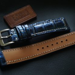 Blue Alligator Leather Strap For Grand Seiko Snowflake