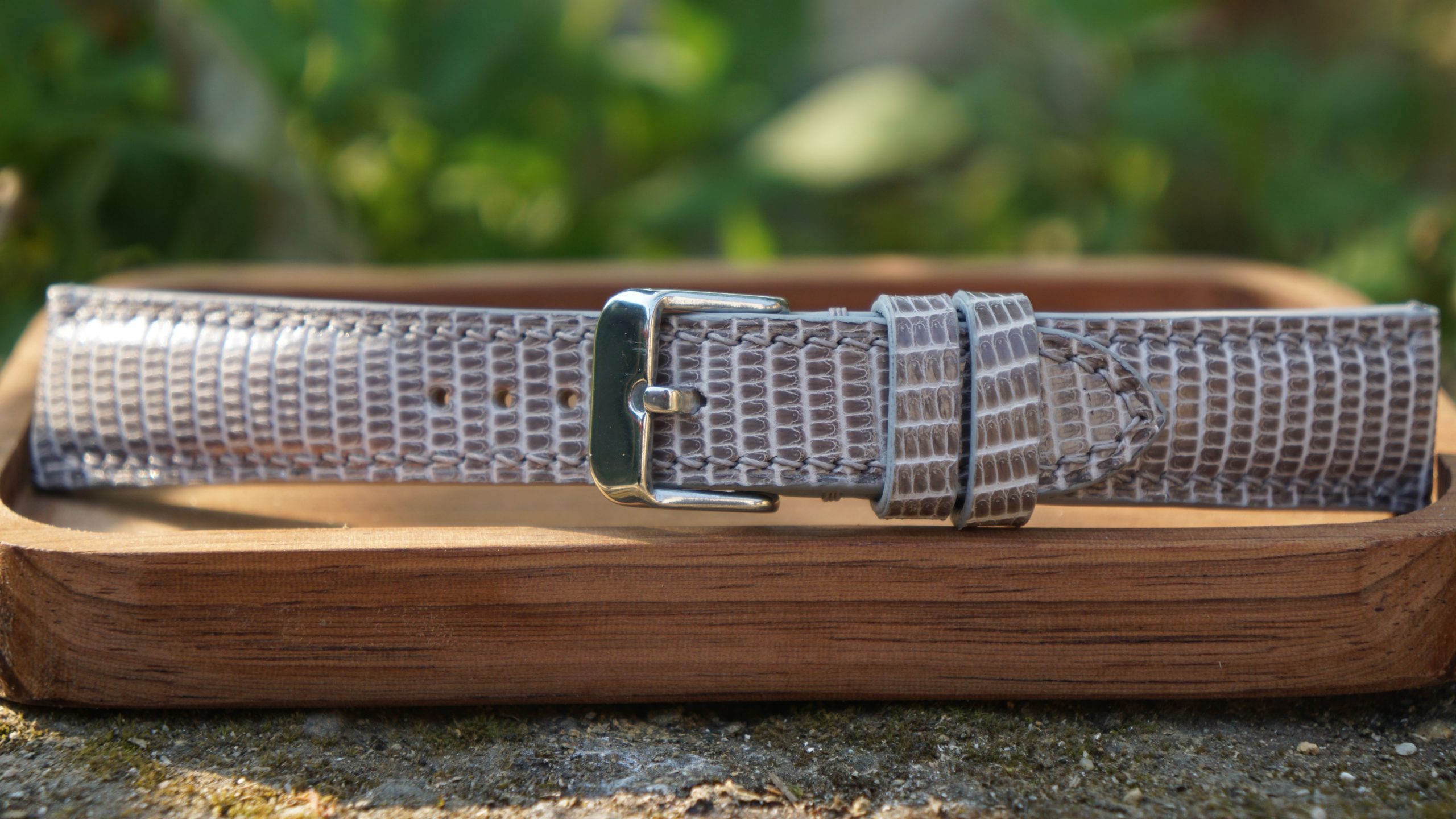Light Grey Lizard Leather Watch Strap Light Grey Lizard Leather Watch Strap