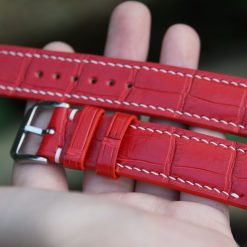 Red Leather Watch Strap