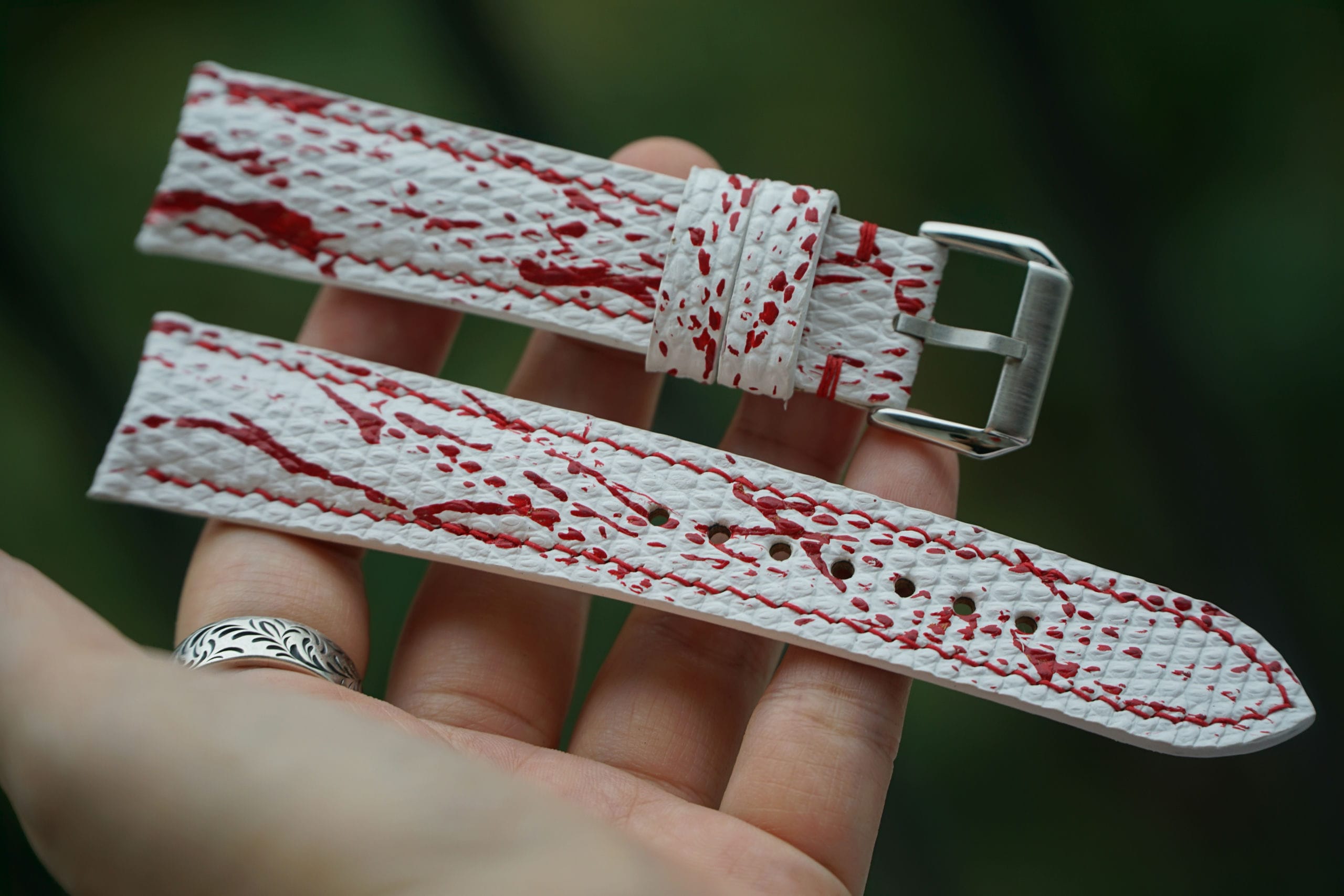 Bespoke White Lizard Leather Watch Strap