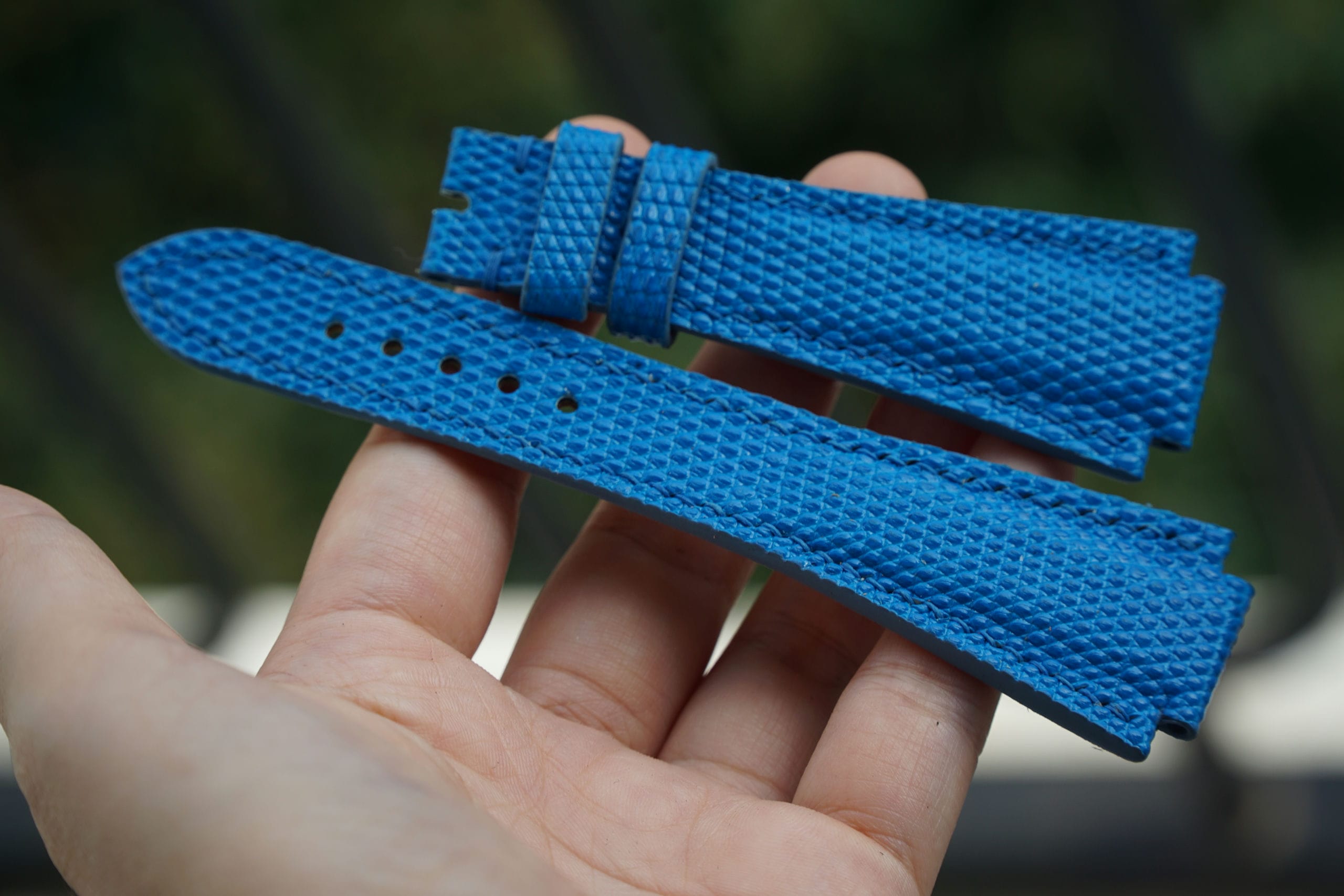 Blue Lizard Leather Watch Strap For PRX watch