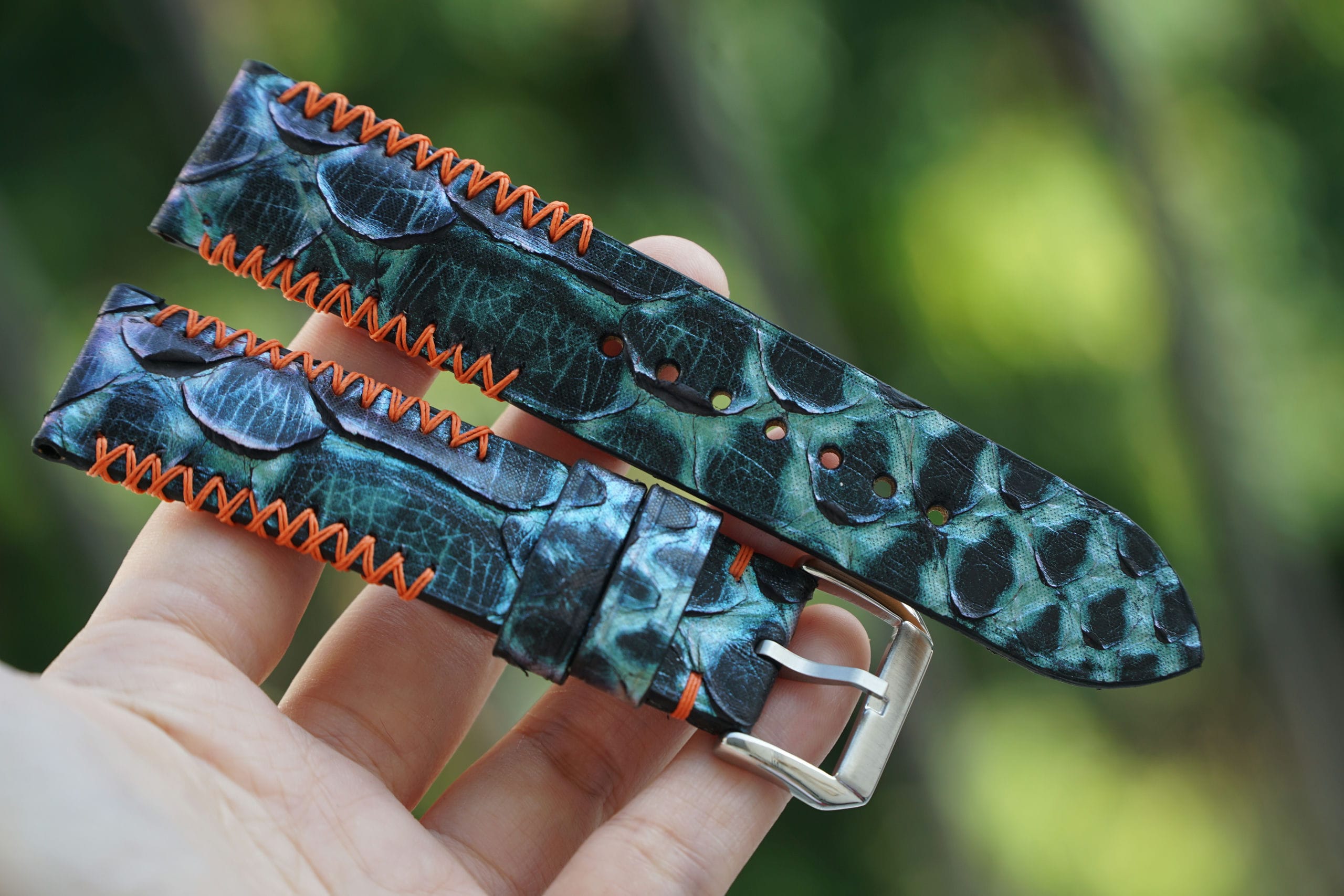 Unique Python Leather Watch Strap